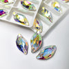 AB - Diamond Leaf Sew On stone - Glass Rhinestone