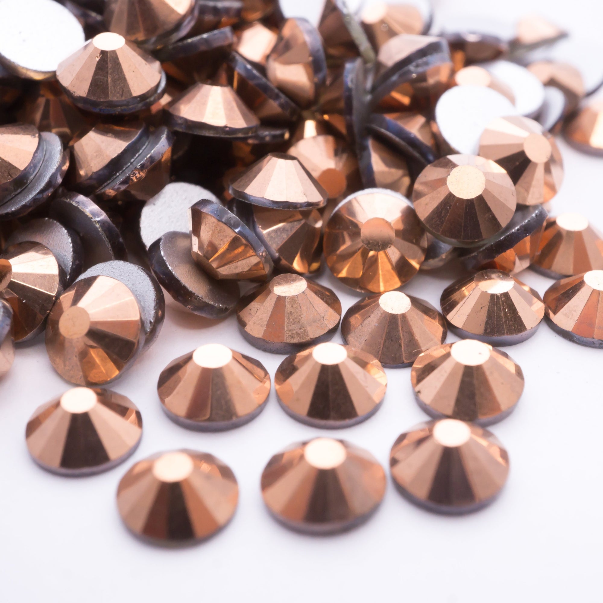 Rose Gold Rhinestones - HQ glass flatback #064