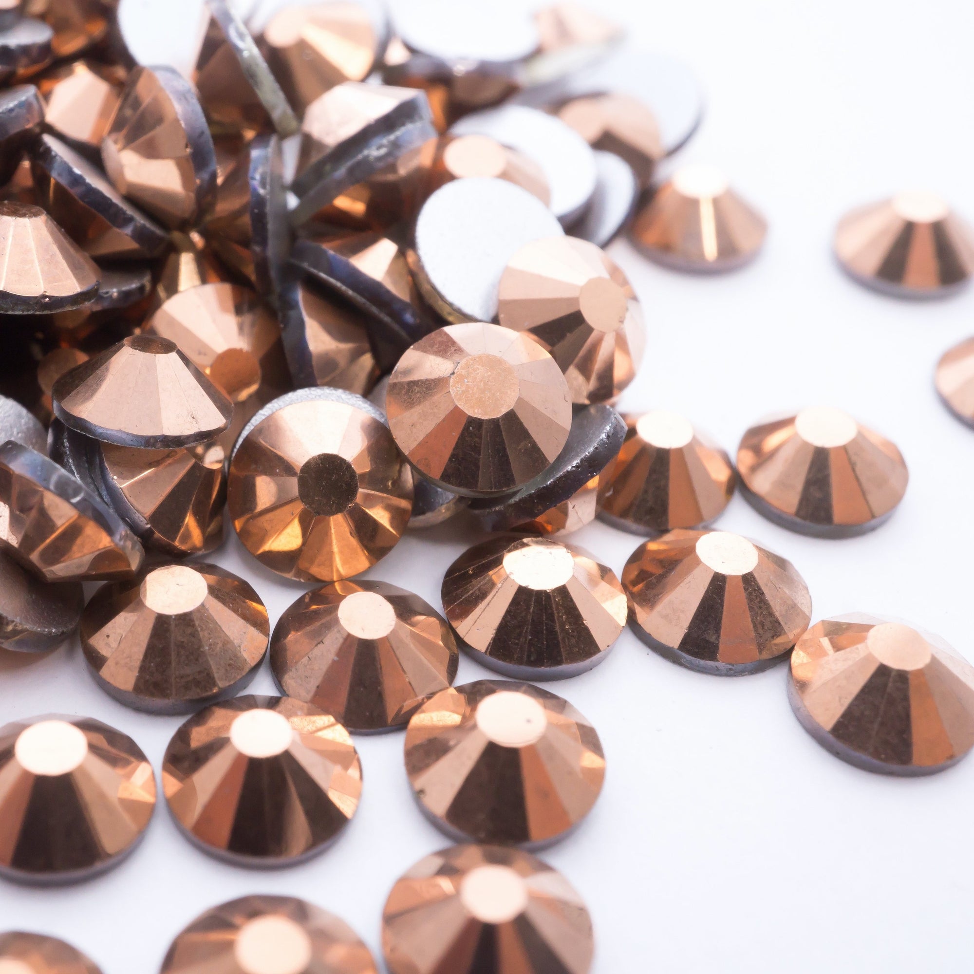 Rose Gold Rhinestones - HQ glass flatback #064