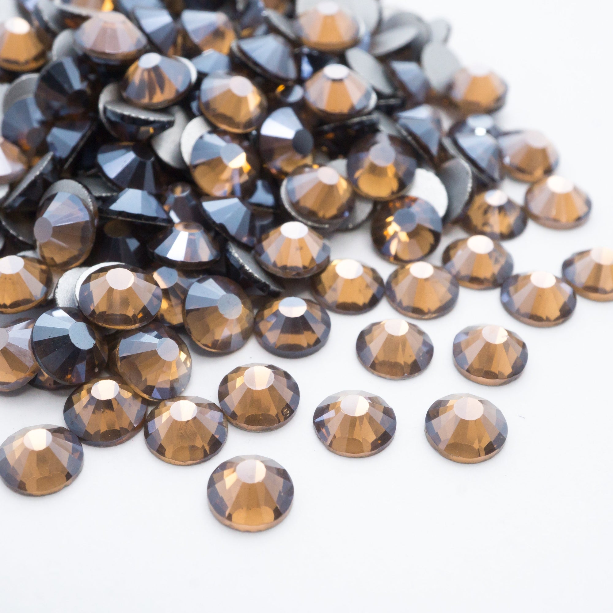 Smoked Topaz Satin Rhinestones - HQ glass flatback #070