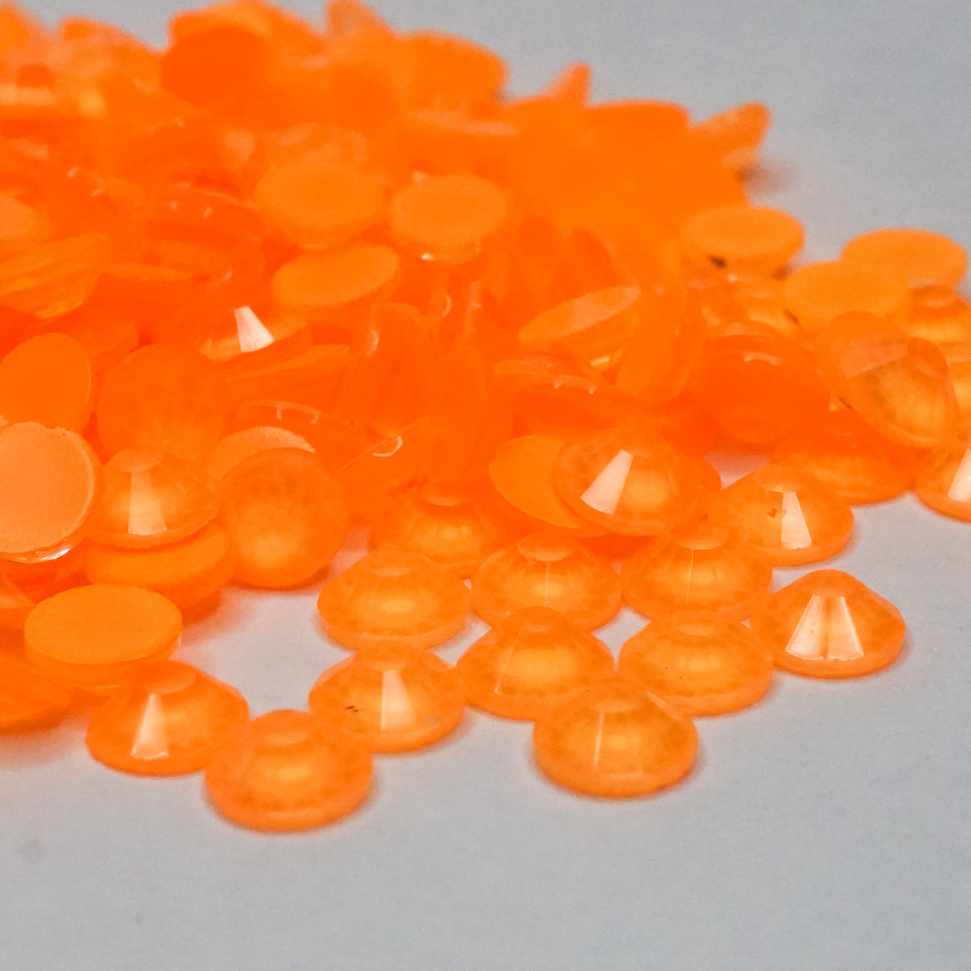 Neon Orange Rhinestones - HQ glass flatback #074