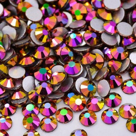 Rose Gold AB Rhinestones - HQ glass flatback #066