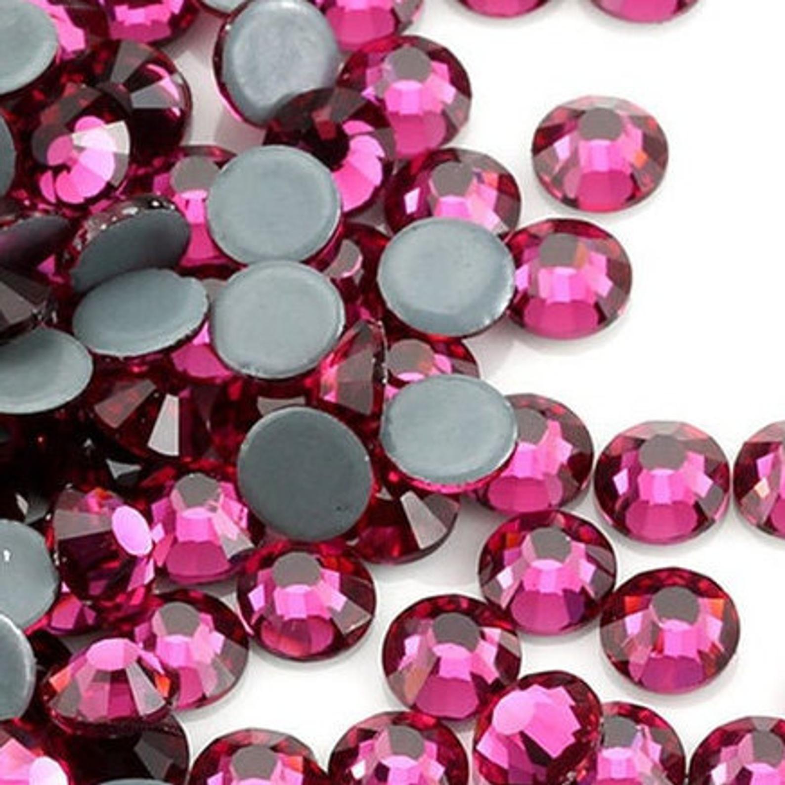 Fuchsia HQ glass Rhinestones Hotfix #034