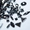 Dark silver- 100 Mix shapes - Nail art- Rhinestones - GLASS- flat back