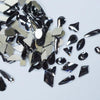 Black diamond- 100 Mix shapes - Nail art- Rhinestones - GLASS- flat back