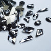 Black diamond- 100 Mix shapes - Nail art- Rhinestones - GLASS- flat back