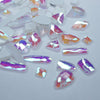 Transparente AB- 100 Mix shapes - Nail art- Rhinestones - GLASS- flat back