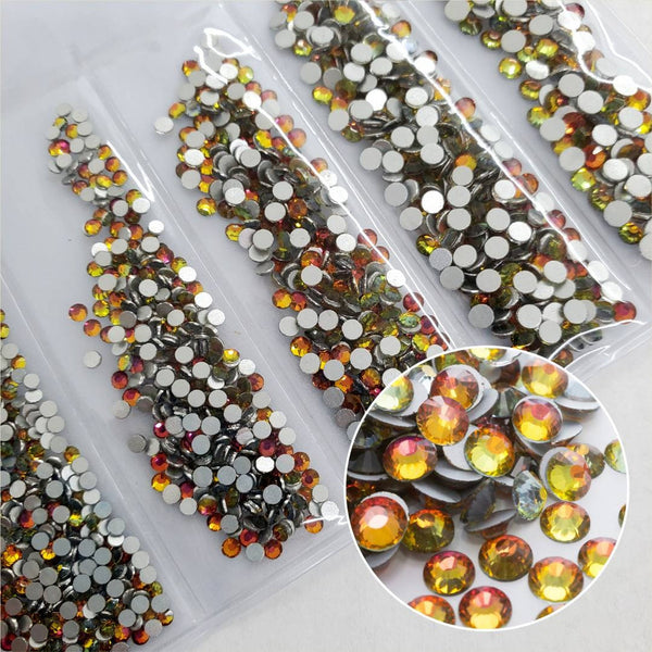 Multi-Size Rainbow Rhinestones - GLASS- flat back #060