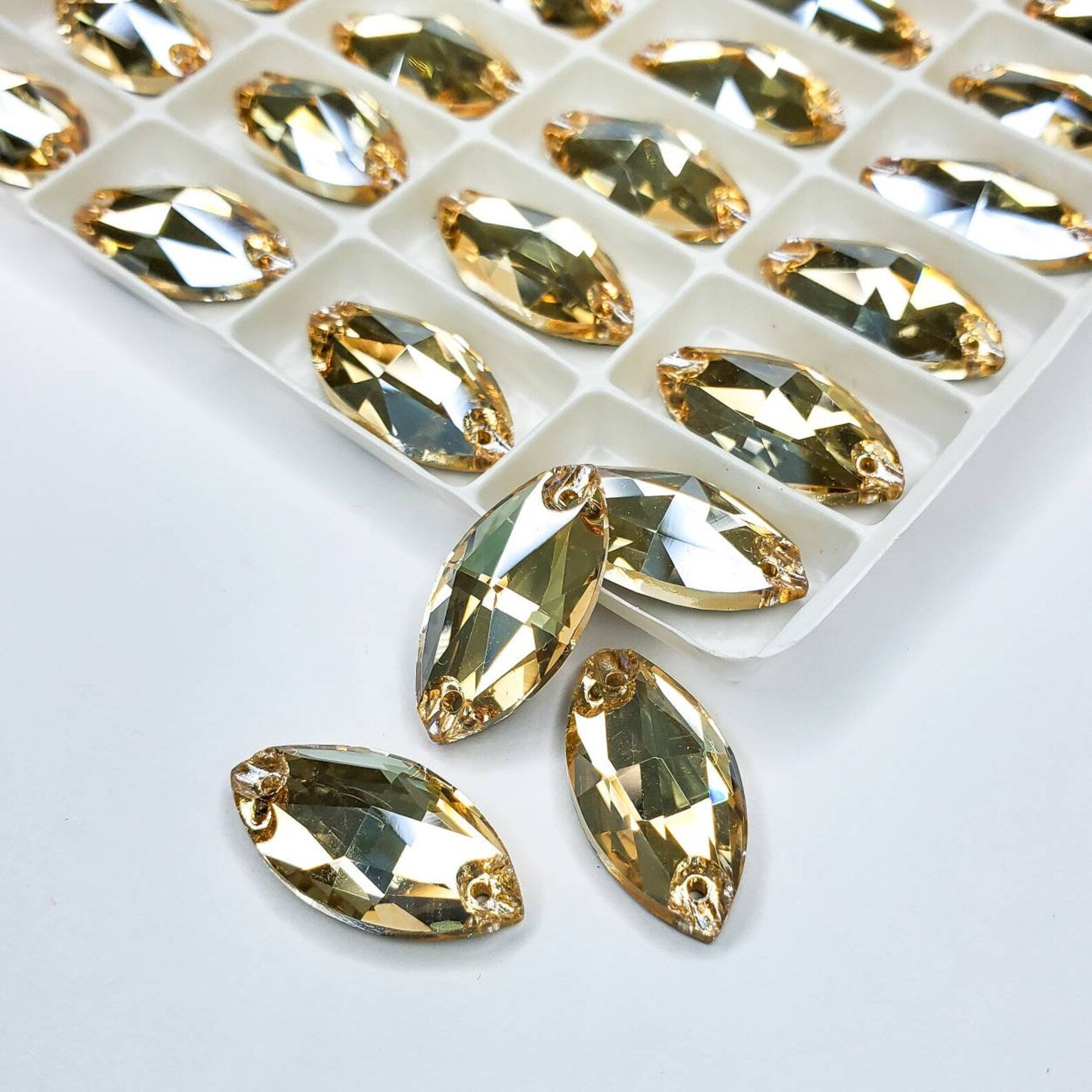 Golden Shadow - NAVETTE high quality sewing crystal