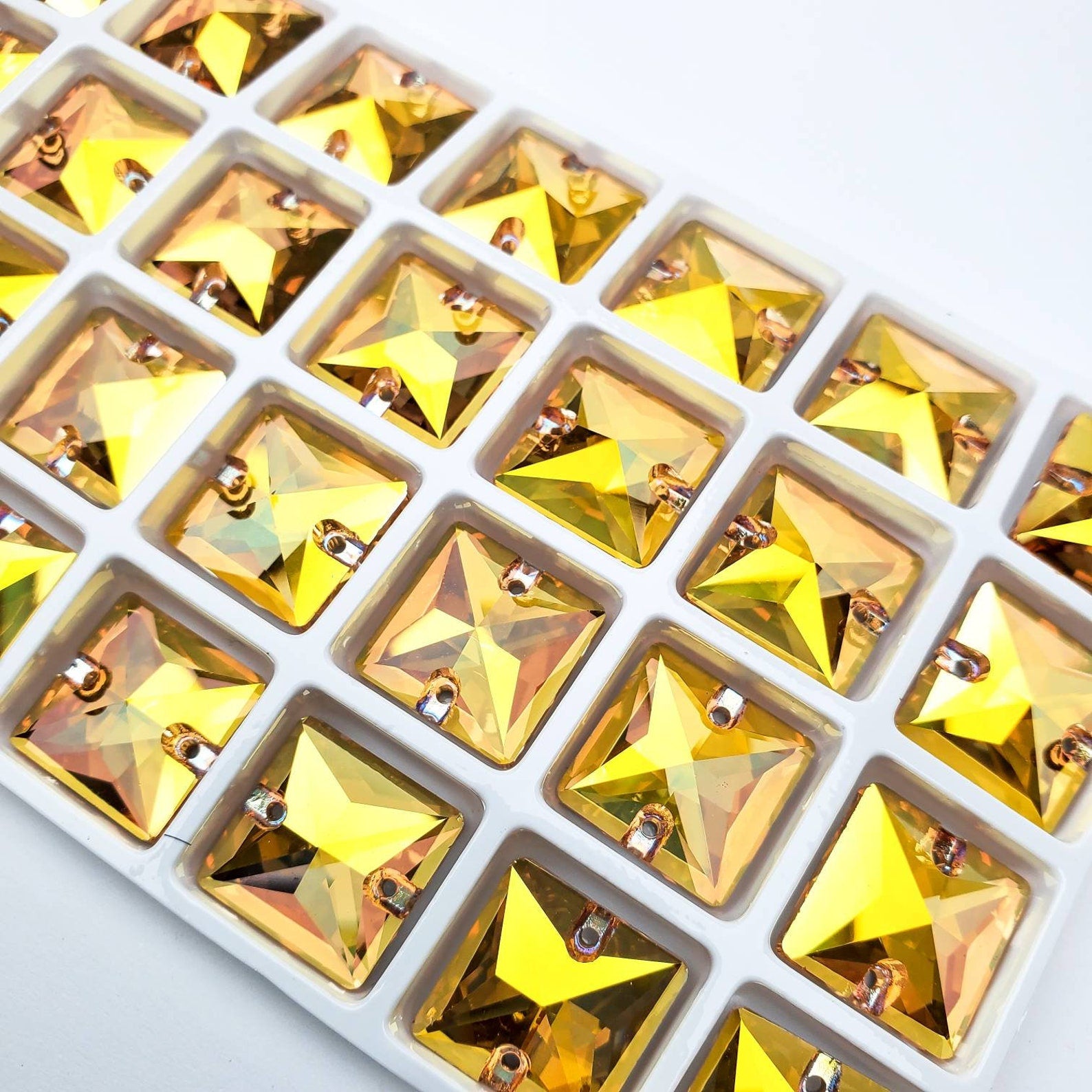 DORADO - SQUARE High Quality Glass Sew-on Rhinestones - VRISHAN