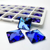 BERMUDA BLUE - SQUARE High Quality Glass Sew-on Rhinestones