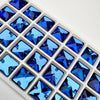 BERMUDA BLUE - SQUARE High Quality Glass Sew-on Rhinestones