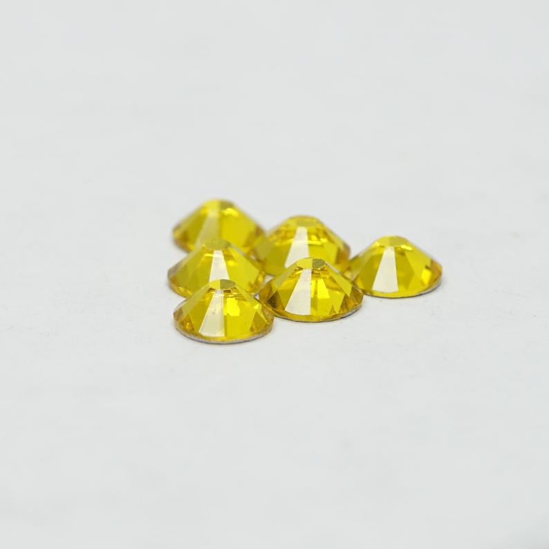 Citrine HQ glass Rhinestones Hotfix #019