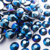 Multi-Size Blue Metallic Rhinestones - GLASS- flat back #065